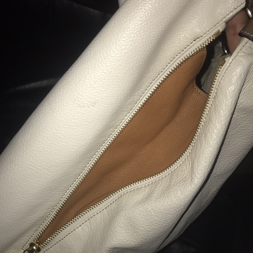 FURLA - White and Brown Leather Hobo Bag - Picture 6 of 9